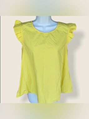 HD in Paris Anthropologie Blouse Ruffled Sleeves Yellow  Size MP